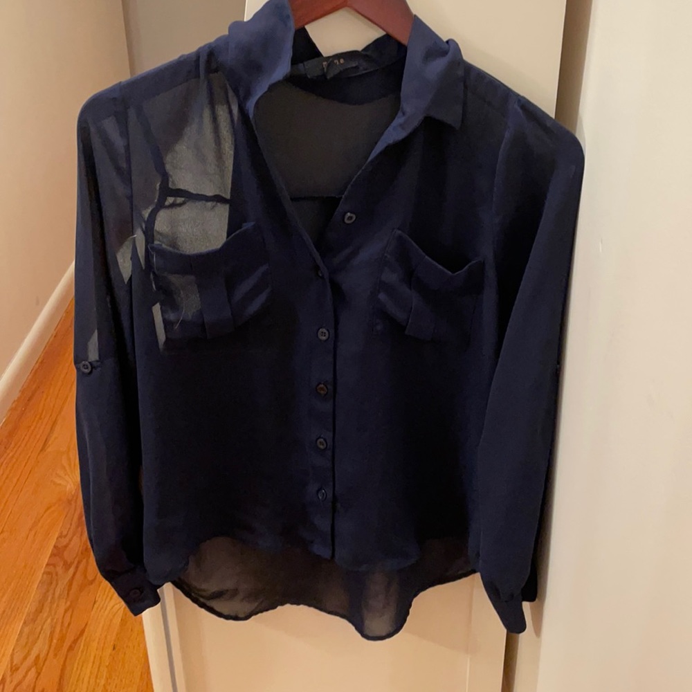Sheer navy shirt